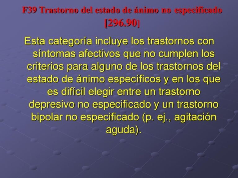 Trastorno del estado de ánimo no especificado