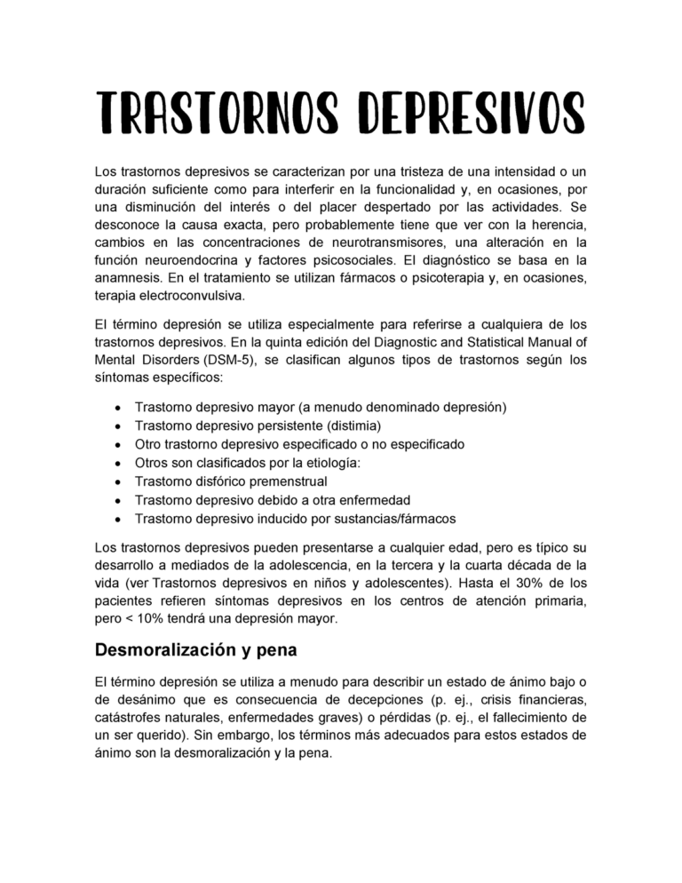 Trastorno depresivo no especificado